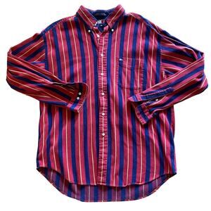 Tommy Hilfiger Stripe Corduroy Button Down Long Sleeve Shirt Men's Size XL